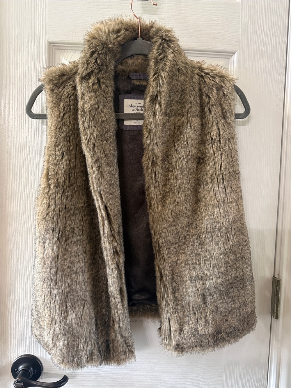 Abercrombie & Fitch Brown Faux Fur Vest